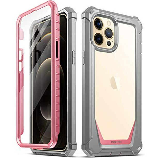 Poetic Guardian Series Case Designed for iPhone 13 Pro Max 6.7 Inch Black Full-Body Hybrid Shockproof Bumper Cover with Built-in-Screen Protector
